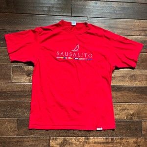 Vintage 90s Sausalito Hawaii Embroidered Single Stitch T Shirt Crazy Shirt Maui